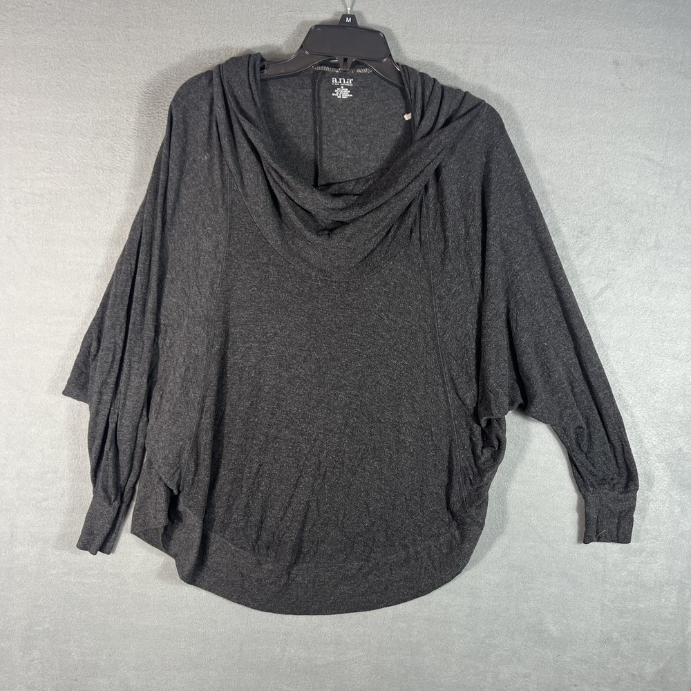 a.n.a A New Approach Women's M Gray Dolman Sleeve Cowl Neck Relaxed Fit Top